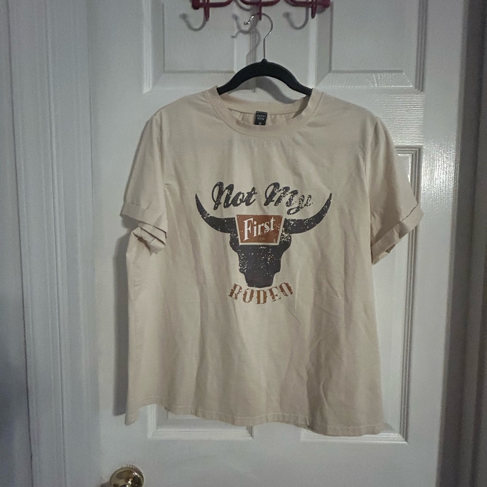 Beige Graphic Short Sleeve Tee
